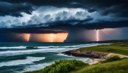 storm over the sea