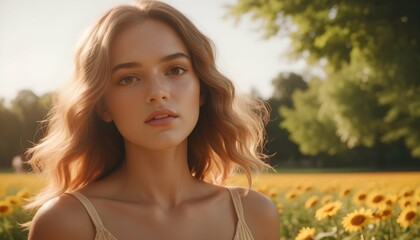 portrait of a woman in field