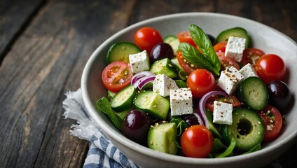 A bowl of Greek salad