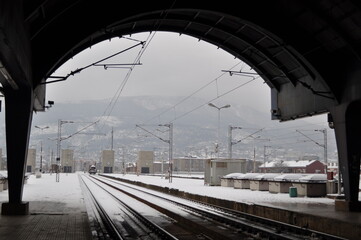 The main railway station in Skopje