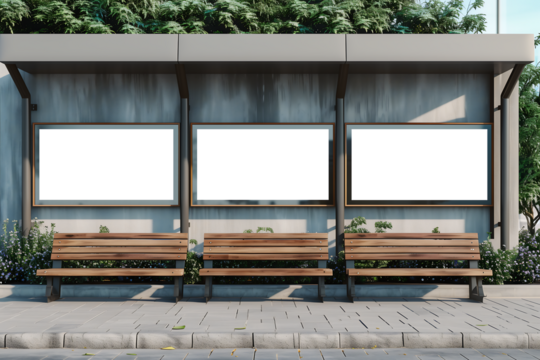 Mockup Blank Marketing Billboard, Outdoor advertisement and promotion, Empty, Template, Transparent, cut out