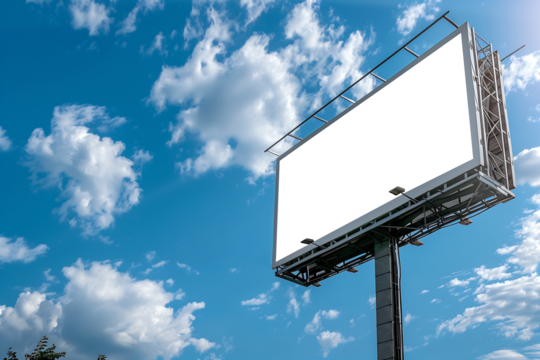 Mockup Blank Marketing Billboard, Outdoor advertisement and promotion, Empty, Template, Transparent, cut out