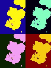 european map and flags