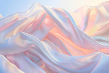 Painting of a white and pink scarf - obrazy, fototapety, plakaty