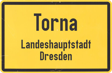 Ortsschild Dresden Torna