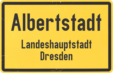Ortsschild Dresden Albertstadt
