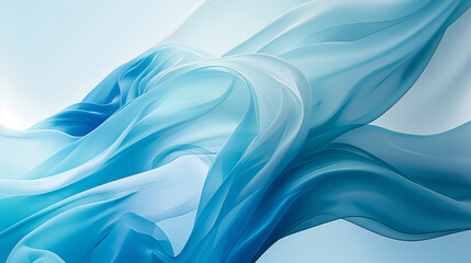 Stoff in welligen blauen Farben für Webdesign und Druckvorlage, ai generativ
