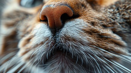 Close up photo of a cat looking up interested in something