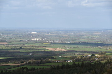 Fototapeta na wymiar Ireland Vista. View from Croghan Hill, County Kilkenny, Ireland