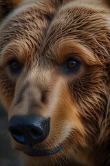 Close-up portrait of grizzly bear. Generative AI