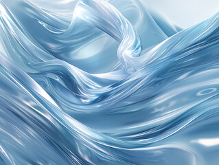 Stoff in welligen blauen Farben für Webdesign und Druckvorlage, ai generativ - obrazy, fototapety, plakaty