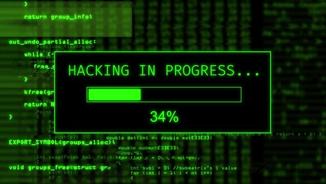 Green code background - hacking in progress