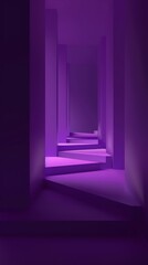 Dark violet gradient background, Cat of lavender light and technological computational, lavender tones, minimalism, dark violet background, 3D rendered - obrazy, fototapety, plakaty