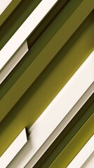Futuristic white and olive green diagonal tech stripes, modern and minimalist - obrazy, fototapety, plakaty