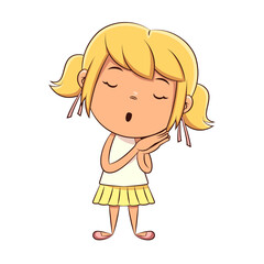 Girl sleeping standing up, tired, sleepy, bored