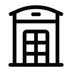 Simple Telephone Booth icon. The icon can be used for websites, print templates, presentation templates, illustrations, etc
