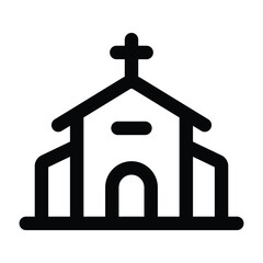 Simple Church icon. The icon can be used for websites, print templates, presentation templates, illustrations, etc