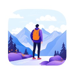 Fototapeta premium Minimalist UI illustration of Back endin a flat illustration style on a white background with bright Color scheme, dribbble, flat vector