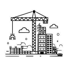 construction icon, crane icon, building icon, industry icon, business icon, architecture icon, house icon, development icon, industrial icon, machine icon, crane, construction, building, vector, indus