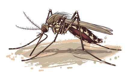 mosquito insect cartoon illustration isolated on white, generative ai - obrazy, fototapety, plakaty
