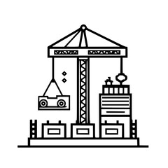 Obraz premium construction icon, crane icon, building icon, industry icon, business icon, architecture icon, house icon, development icon, industrial icon, machine icon,