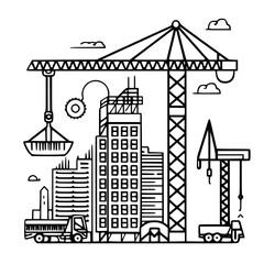 construction icon, crane icon, building icon, industry icon, business icon, architecture icon, house icon, development icon, industrial icon, machine icon,