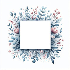 Decorative Floral Frame with Transparent Center Area - A charming frame adorned with intricate floral elements, surrounding a transparent central area ideal for highlighting photos, artwork.