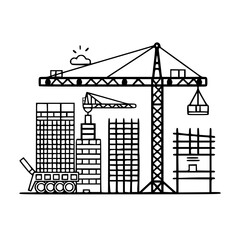 Fototapeta premium construction icon, crane icon, building icon, industry icon, business icon, architecture icon, house icon, development icon, industrial icon, machine icon,