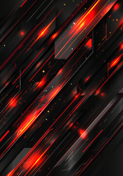 Abstract black and red geometric background 