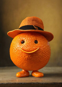 A Cheerful cartoon orange character