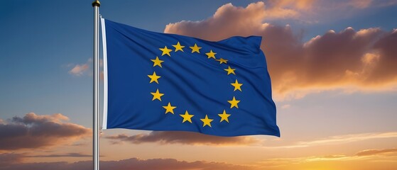 European Union flag - obrazy, fototapety, plakaty