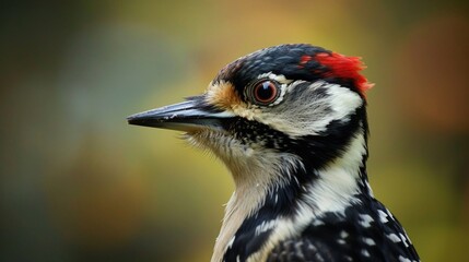 Fototapeta premium close up of a woodpecker bird. Generative AI