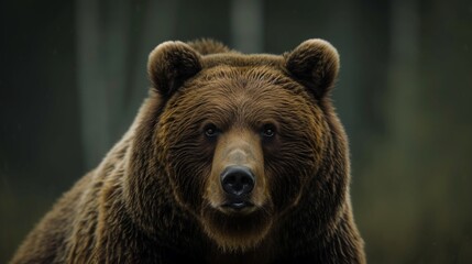 Fototapeta premium a close-up of a brown bear, Majestic Brown Bear in the Wilderness. Generative AI