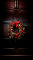 Fototapeta na wymiar Christmas wreath christmas architecture illuminated
