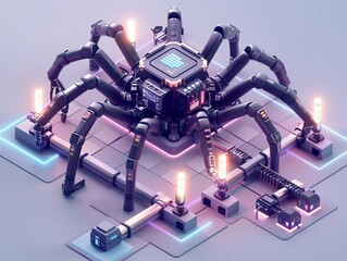 A robot spider with 8 legs