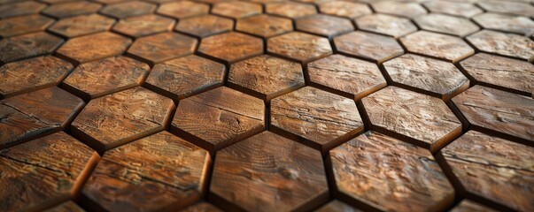 Naklejka premium A detail of the very nice floor from hexeagon old wood texture.