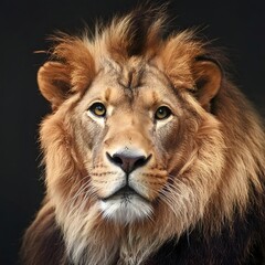 Portrait of a lion on a minimalist background