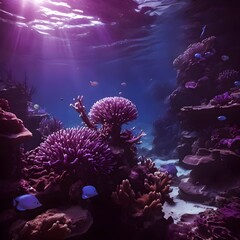 Life in the ocean, coral reefs,  Generative AI    
