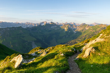 Naklejka premium sunrise in the mountains