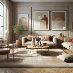  Warm and inviting living room with neutral colors
