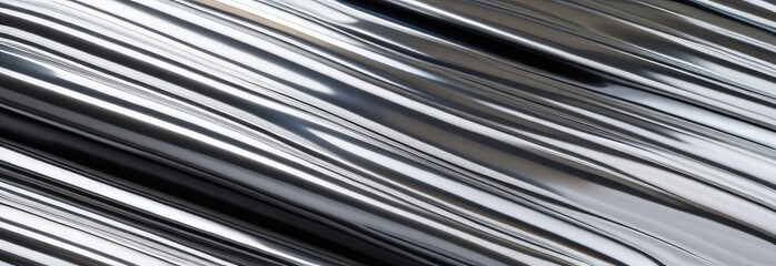 Obraz premium Liquid glossy silver metal, glossy mirror chrome, water effect background. Aluminum abstract background, liquid metal, mercury texture