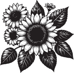 black and white flower