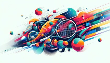Abstract color image tennis, Australian Open, French Open, Roland Garros, Wimbledon, Championships, U.S. Open, 2024 Summer Olympics