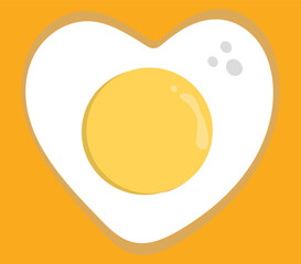 fried egg vector Line Icon. Simple Creative vector Line Icon. Heart shap Omelet icon. Vector illustration