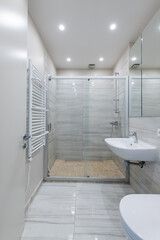 Interior of Shower Room With Sink