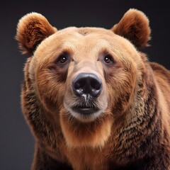 Portrait of a bear's face on a minimalist background