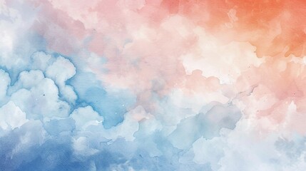 Soft pastel watercolor wash creating a dreamy sky effect, perfect for a romantic outdoor wedding backdrop - obrazy, fototapety, plakaty