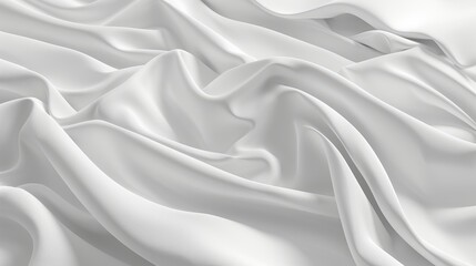 Obraz premium Illustration of bright white fabric material arranged in flowing wavy layers, creating an abstract background with deep shadows