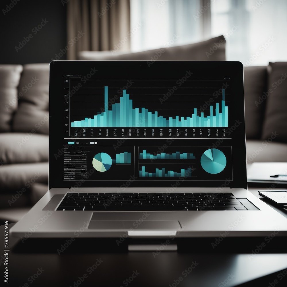 Poster business analysis concept on computer screen, and finance data