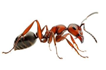 Red ants on a transparent background